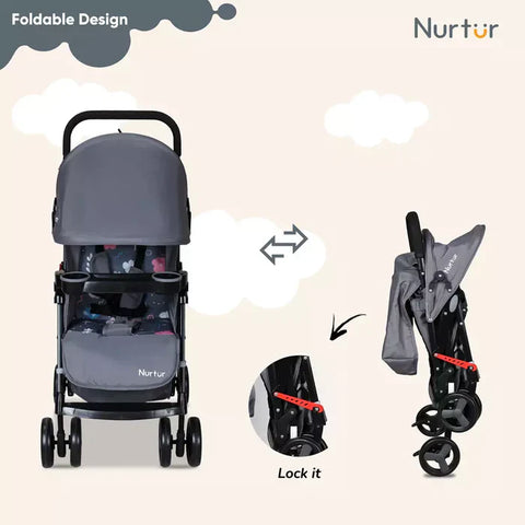 Nurtur Ryder Lightweight Baby Stroller (Grey)