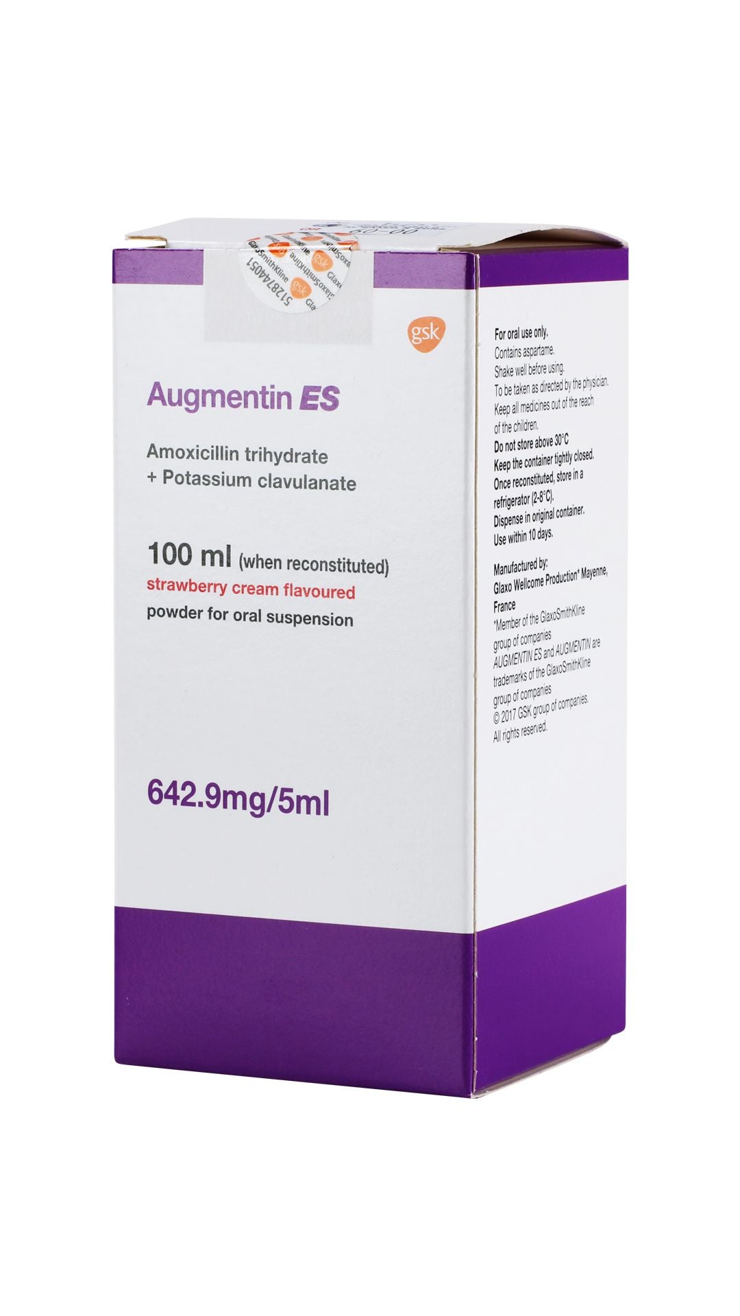Buy Augmentin Es Powder For Oral Suspension 600Mg 100 ML Online - Kulud Pharmacy