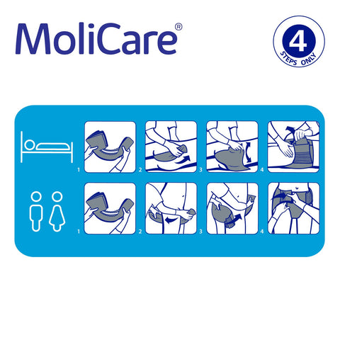 Adult Diaper, Molicare Premium Elastic, Slip diapers for adult incontinence,  Medium, 6 Drops, 30pcs/pack, Unisex