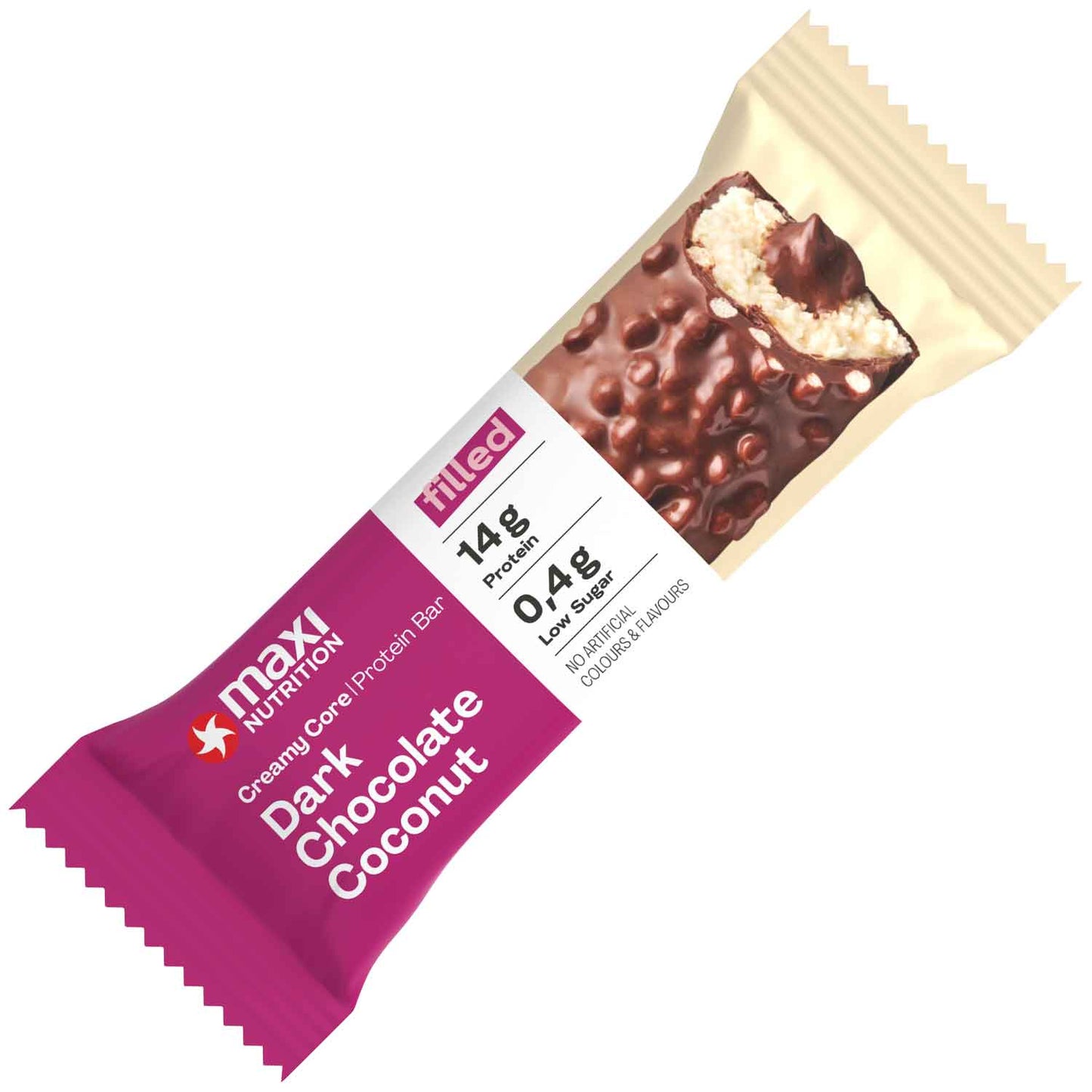 Maxi Nutrition Creamy Core Dark Chocolate Coconut 45g