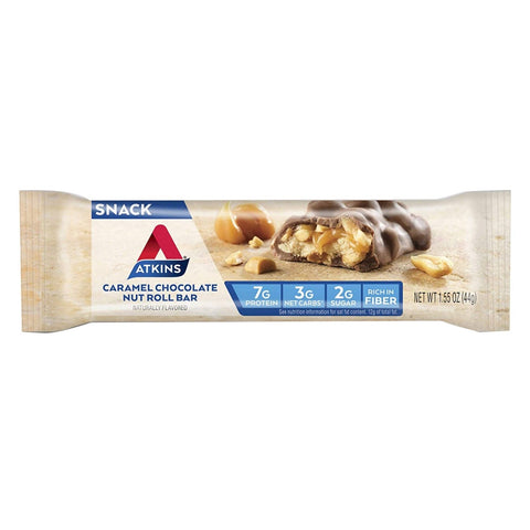 Atkins Carmel Choco Nut Roll Bar 44G