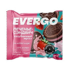 Evergo Protein Sandwich Cookies With Strawberry Filling 45G