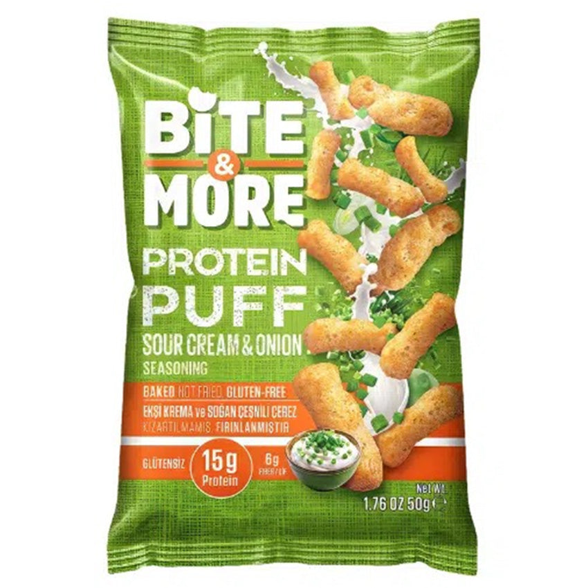 Bites and More Protein Puff - Sour Cream & Onion 50g