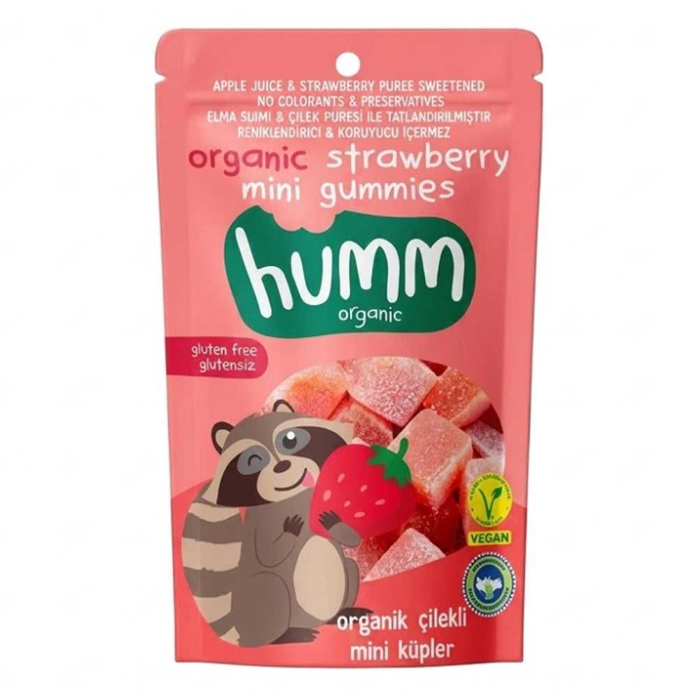 Humm Organic Gluten Free Vegan Strawberry Mini Gummies 30G