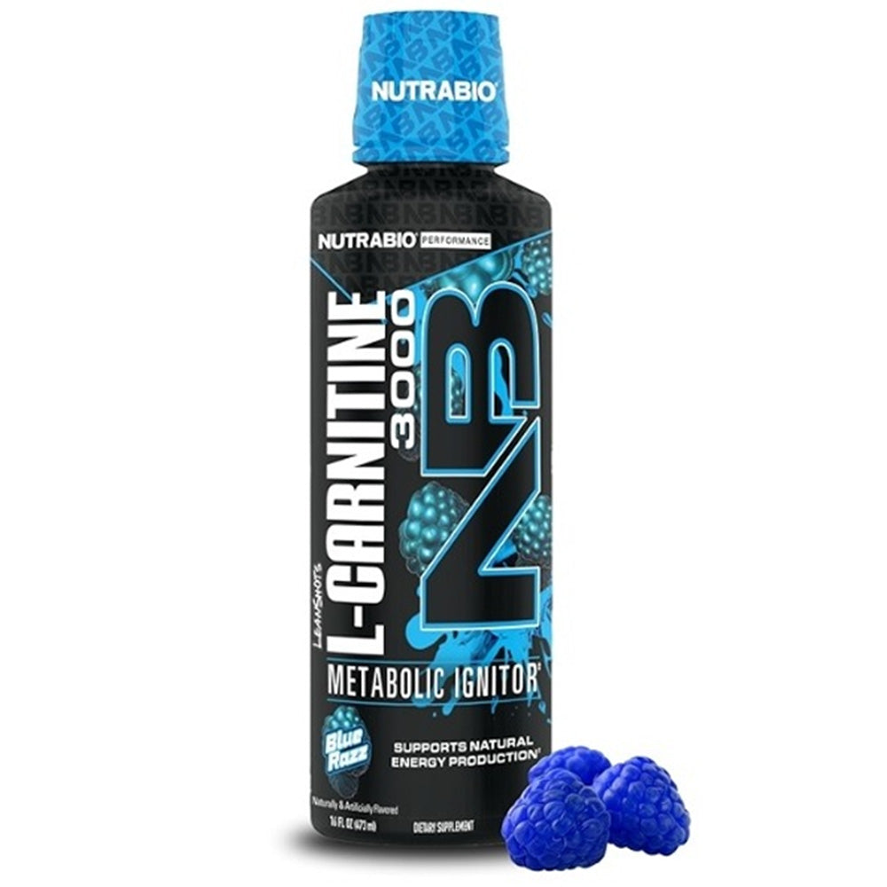 Nutrabio L-Carnitine 3000 Metabolic Ignitor Blue Razz Flavor 473 Ml