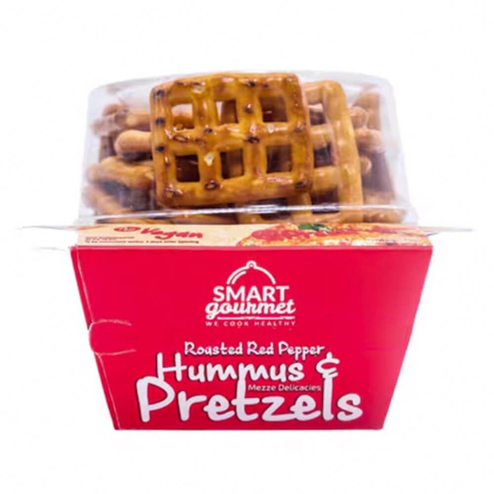 SMART GOURMET - ROASTED RED PEPPER HUMMUS AND PRETZELS (140G)