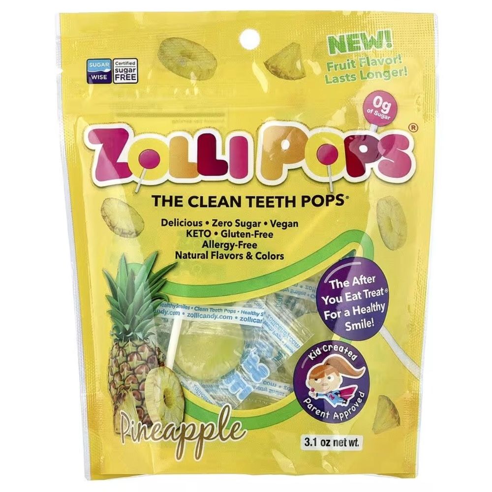 Zolli Pops Clean Teath Pops Pineapple 3.1Oz