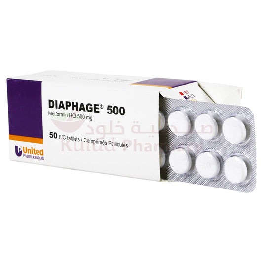 Buy Diaphage Tablet 500 Mg 50 PC Online - Kulud Pharmacy