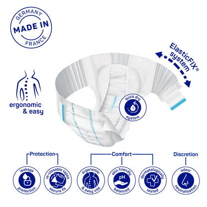 Adult Diaper, Molicare Premium Elastic, Slip diapers for adult incontinence,  Extra Large,6 Drops, 14pcs/pack, Unisex