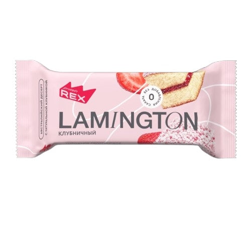 Rex Protein Cake Lamington Strawberry, 50 G