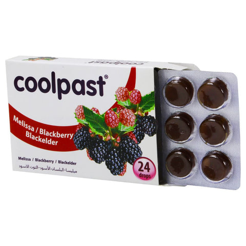 Buy Cool Past Melissa And Blackberry And Black Elder Lozenges 24 PC Online - Kulud Pharmacy