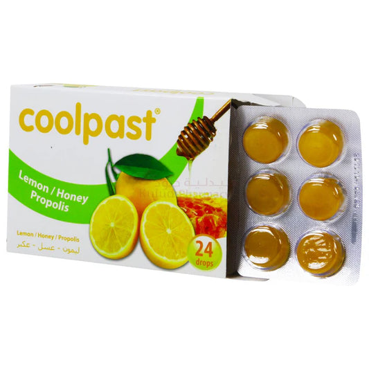 أقراص استحلاب كول باست بالليمون والعسل والبروبوليس 24 قطعة