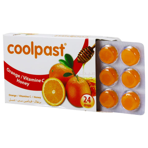 Buy Cool Past Orange And Vitamin C And Honey Lozenges 24 PC Online - Kulud Pharmacy