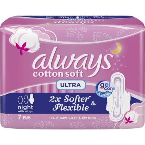 Buy Always Soft Large Wings Sanitary Pads 7 PC Online - Kulud Pharmacy