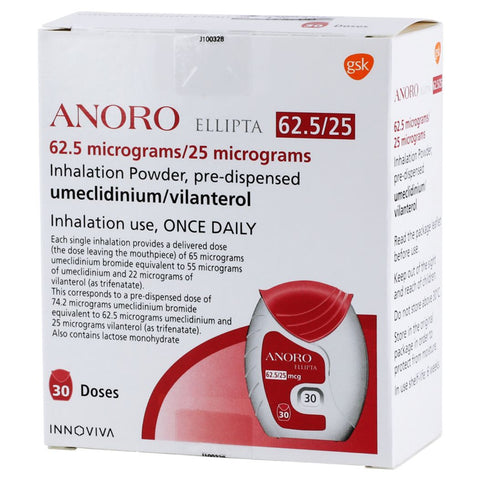 Buy Anoro Ellipta Inhalation Powder 62.5/25 Mcg 30 DO Online - Kulud Pharmacy