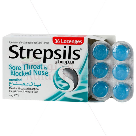 Buy Strepsils Sore Throat And Blocked Nose Lozenges 36 PC Online - Kulud Pharmacy