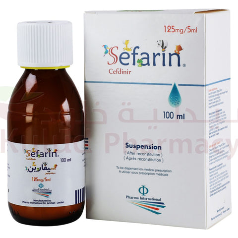 Buy Sefarin Suspension 125 Mg 100 ML Online - Kulud Pharmacy