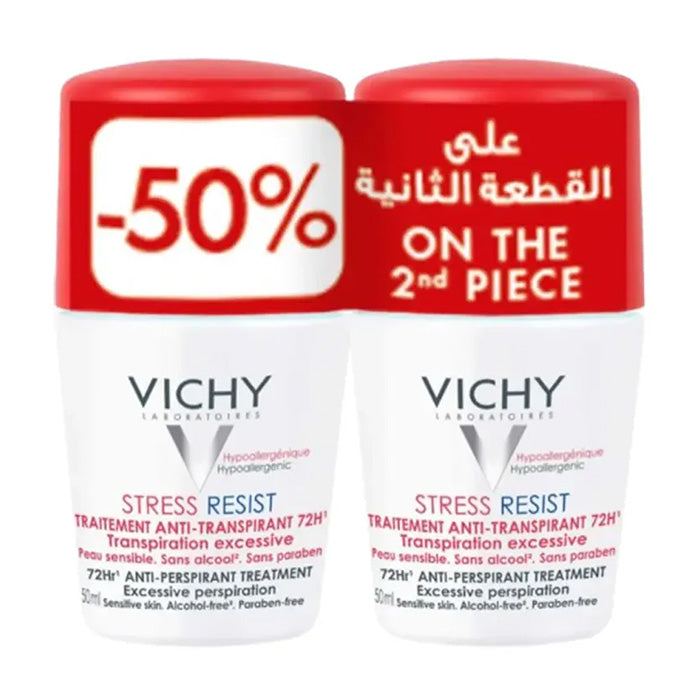 Vichy Deodorant Roll-On Stress Resist (Red) 50ml Buy 1 Get 50% Off on the 2nd