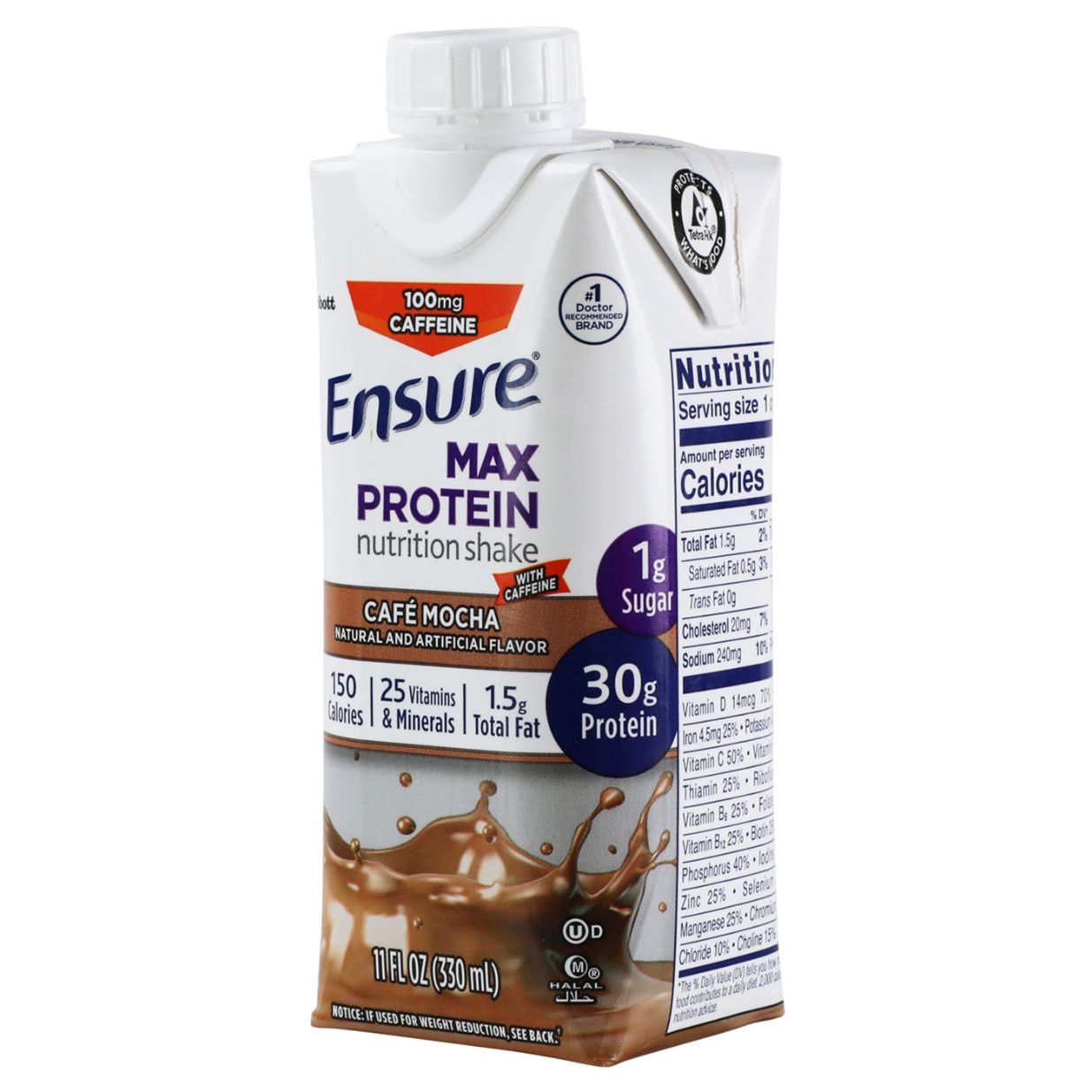 Buy Ensure Max Protein Shake Cafe Mocha Milk Formula 330 ML Online - Kulud Pharmacy