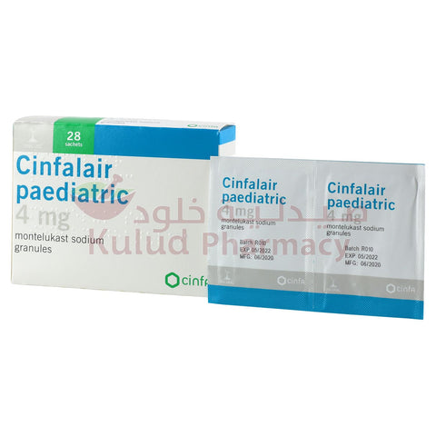 Buy Cinfalair Pediatric Modified-Release Granules 4 Mg 28 PC Online - Kulud Pharmacy