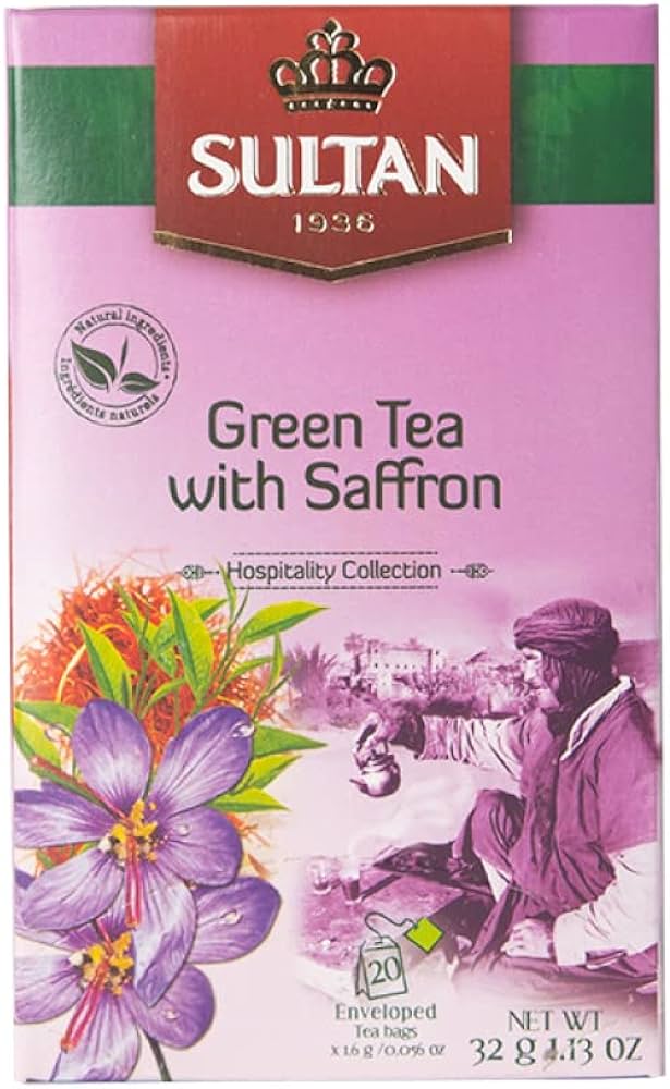 Sultan Tea Green Tea Mint with Saffron 20 tea bags x 1.6 gr