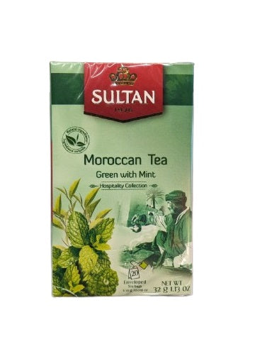 Sultan Tea Authentic Moroccan Tea green with Mint 20 tea bags x 1.6 gr