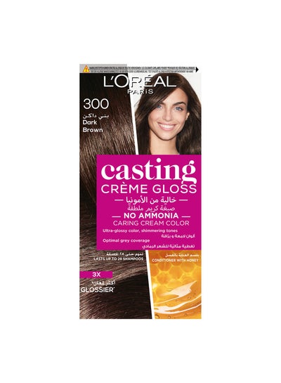 L'Oreal Casting Creme Gloss 300 Dark Brown Hair Color 180 ML