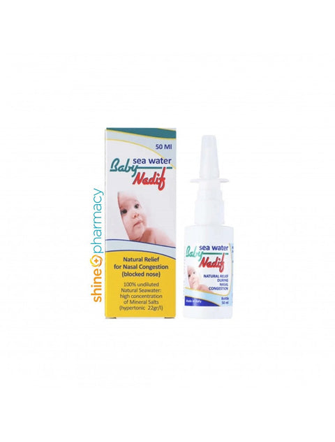 Buy Baby Nadif Sea Water Hypertonic Nasal Spray 50 ML Online - Kulud Pharmacy