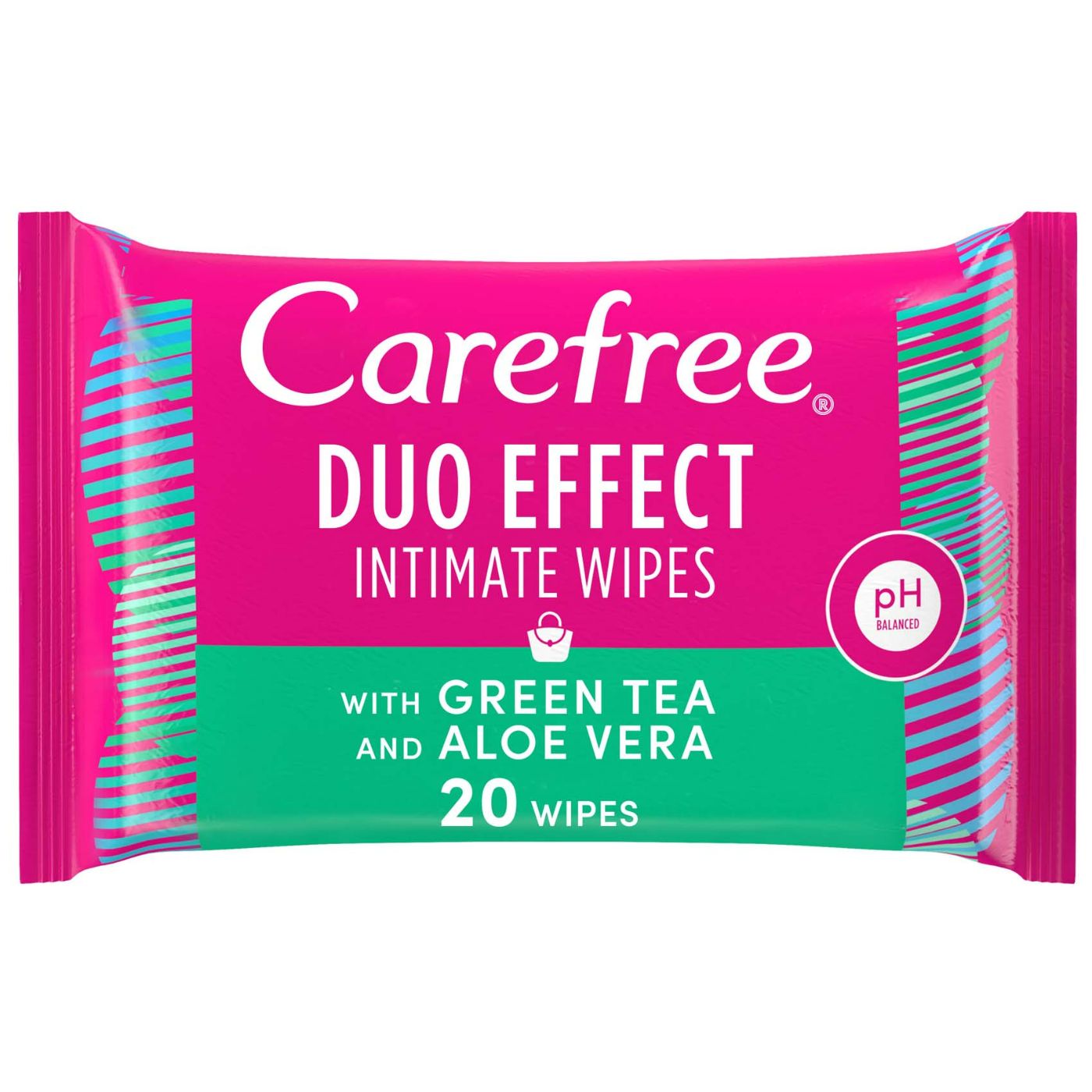 Buy Carefree Wipes Green Tea And Aloe Vera 20'S 20PC Online - Kulud Pharmacy
