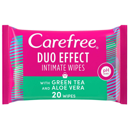 Buy Carefree Wipes Green Tea And Aloe Vera 20'S 20PC Online - Kulud Pharmacy