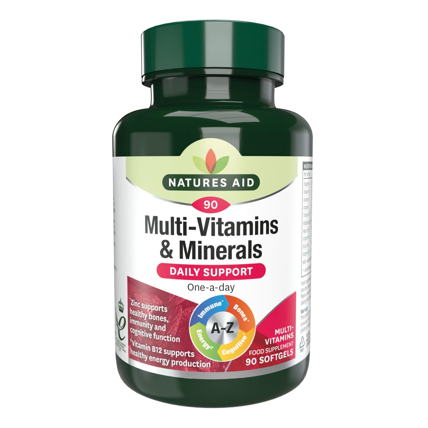 Buy Natures Aid Multi Vitamin & Minerals With Iron Capsule 90 CAP Online - Kulud Pharmacy
