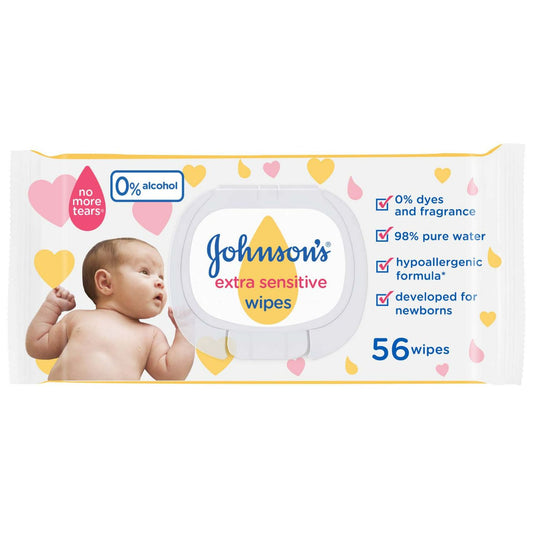 Buy Johnson & Johnson Baby Extra Sensitive Wipes 56'S 56PC Online - Kulud Pharmacy