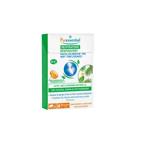 Buy Puressentiel Respiratory Lozenges Mint 20PC Online - Kulud Pharmacy