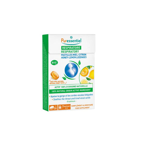 Buy Puressentiel Respiratory Lozenges Honey Lemon 20PC Online - Kulud Pharmacy