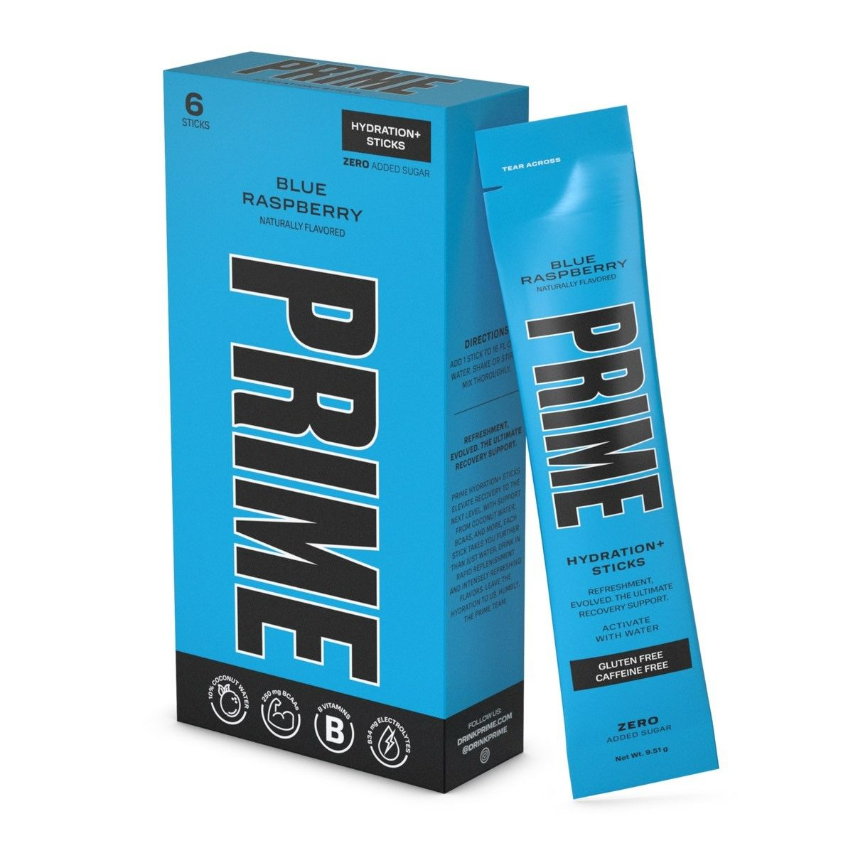 Buy Prime Hydration Sticks Blue Raspberry - Box Of 6 Servings 6PC Online - Kulud Pharmacy