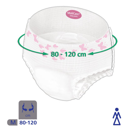Adult Diaper Pants, MoliCare Premium Lady Pants, Sanitary Pants for women with light incontinence, Medium, 7 drops, 8 pieces / pack