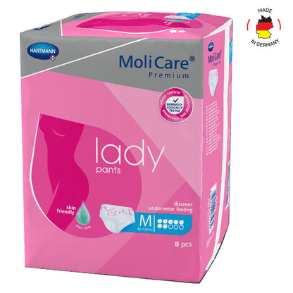 Adult Diaper Pants, MoliCare Premium Lady Pants, Sanitary Pants for women with light incontinence, Medium, 7 drops, 8 pieces / pack