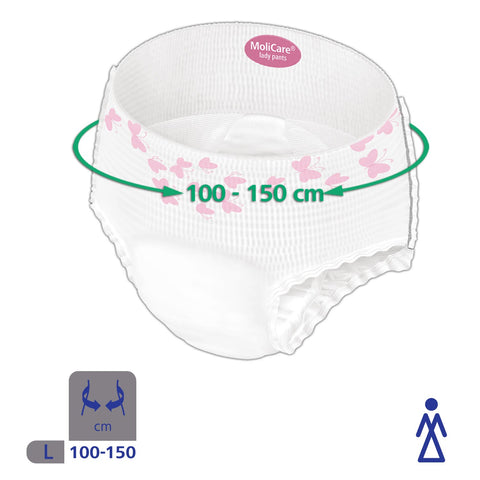 Adult Diaper Pants, MoliCare Premium Lady Pants, Sanitary Pants for women with light incontinence, Large, 7 drops, 7 pieces / pack