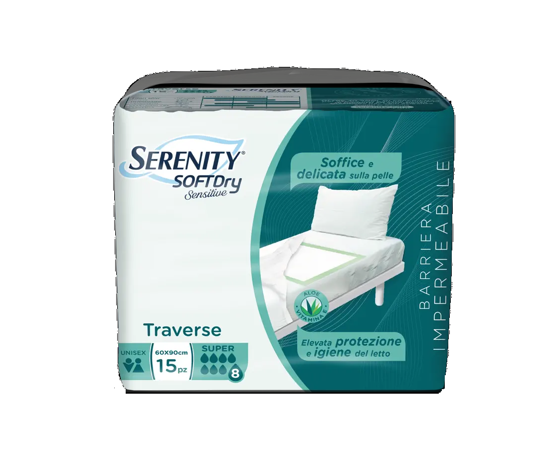 Serenity Underpad Soft Dry Sensitive Super Aloe 60X90 15PC