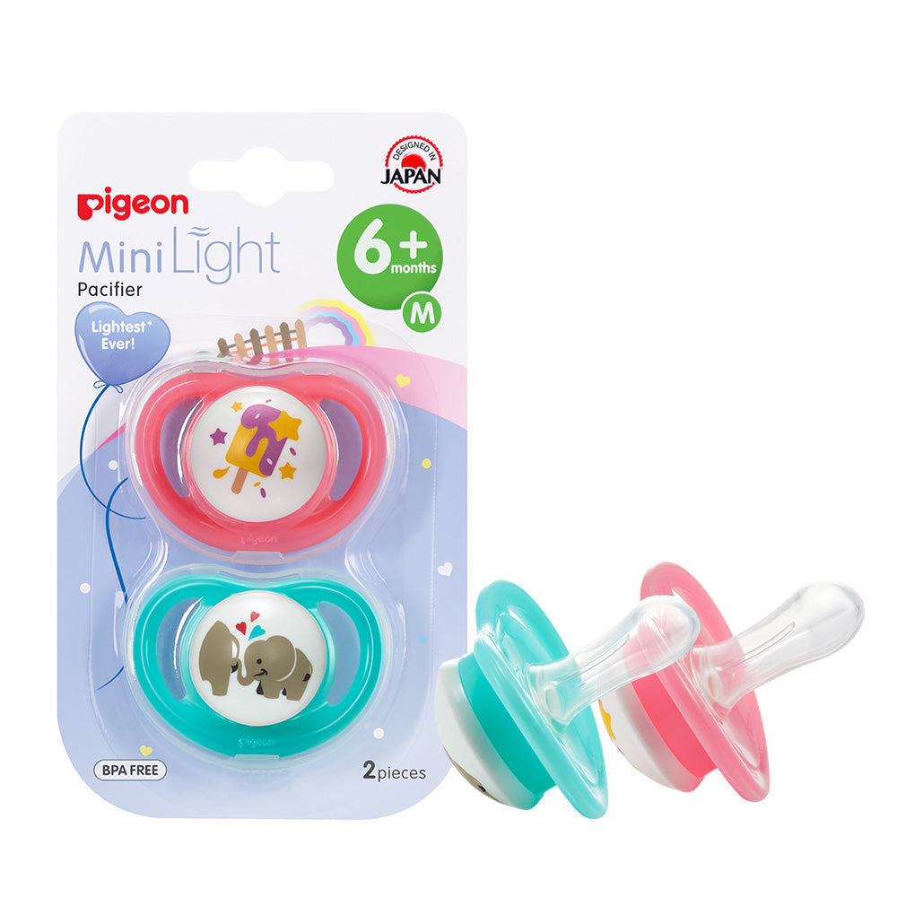 Minilight Pacifier Double (M) 6+ Girl Ice Cream & Elephant