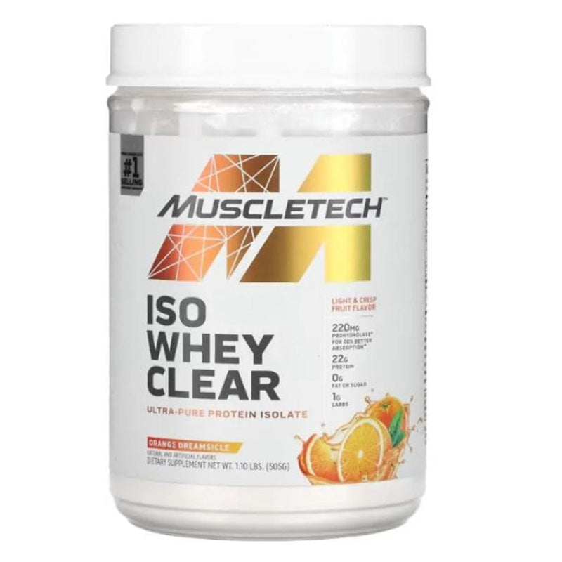 MuscleTech Iso Whey Clear Protein Powder 1.1 lbs – Orange Flavour