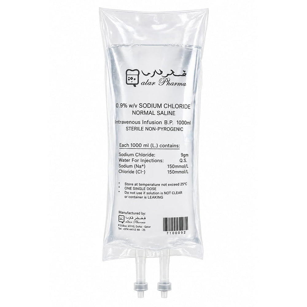 Qatar Pharma 0.9% Sodium Chloride N/S 1000Ml