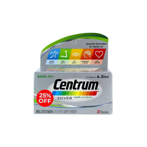 Centrum Silver With Lutein Tab 30's 25% Off