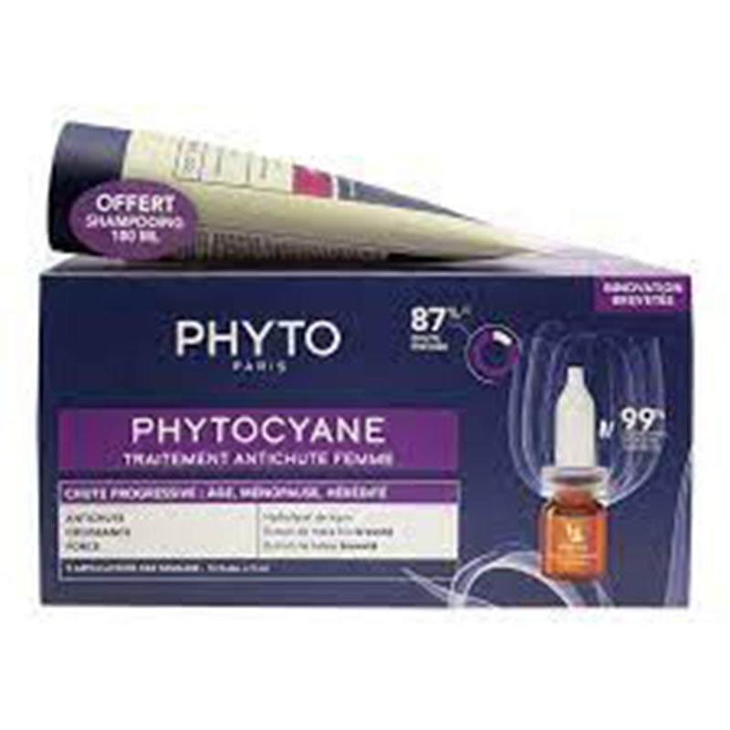 Phyto Set Phytocyane Women 12 Vials + Shampoo 100ml