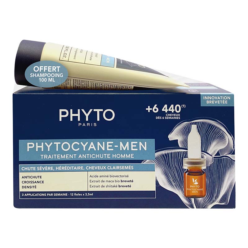 Phyto Set Phytocyane Men 12 Vials + Shampoo 100ml
