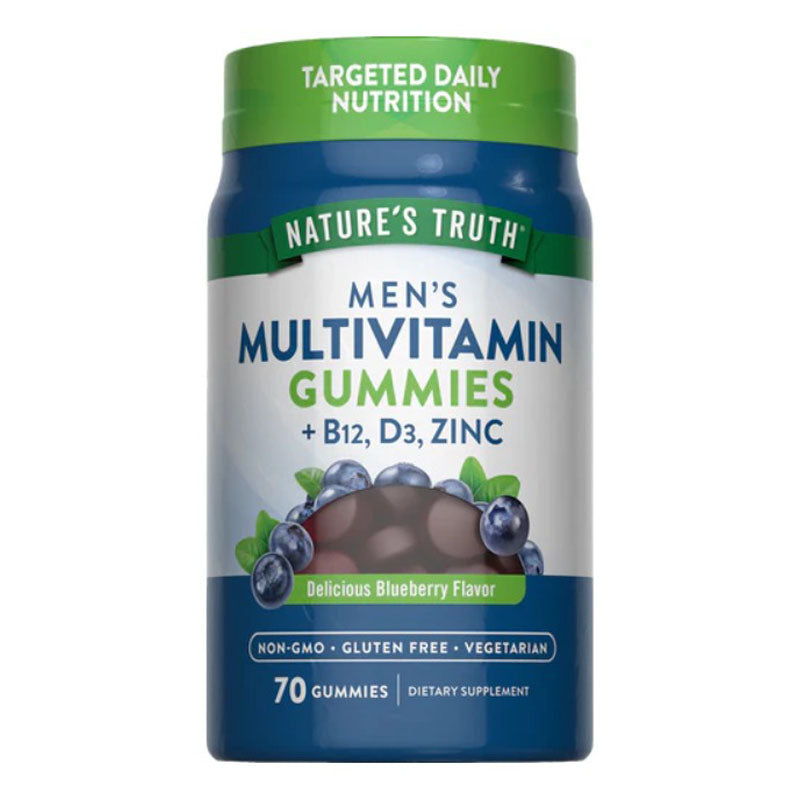Nature's Truth Men's Multi-Vitamin+B12 D3 Zinc Gummies Blueberry 70's