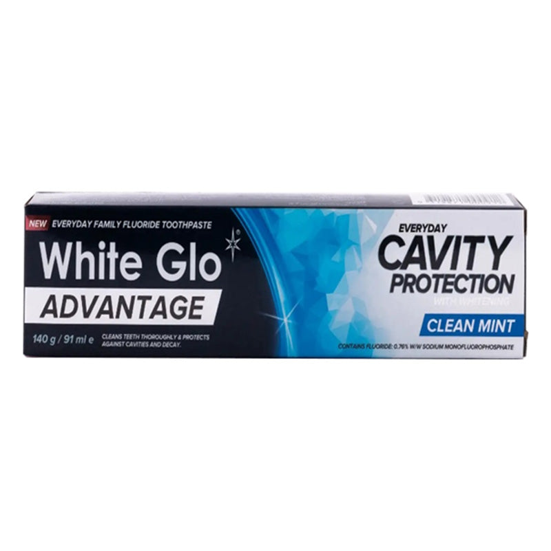White Glo Advantage Clean Mint Whitening Toothpaste 140G/91ML