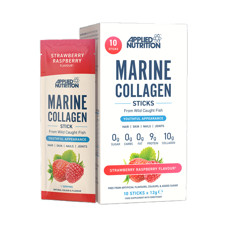 Applied Nutrition Marine Collagen Stick Strawberry Raspberry 12g x 10’s