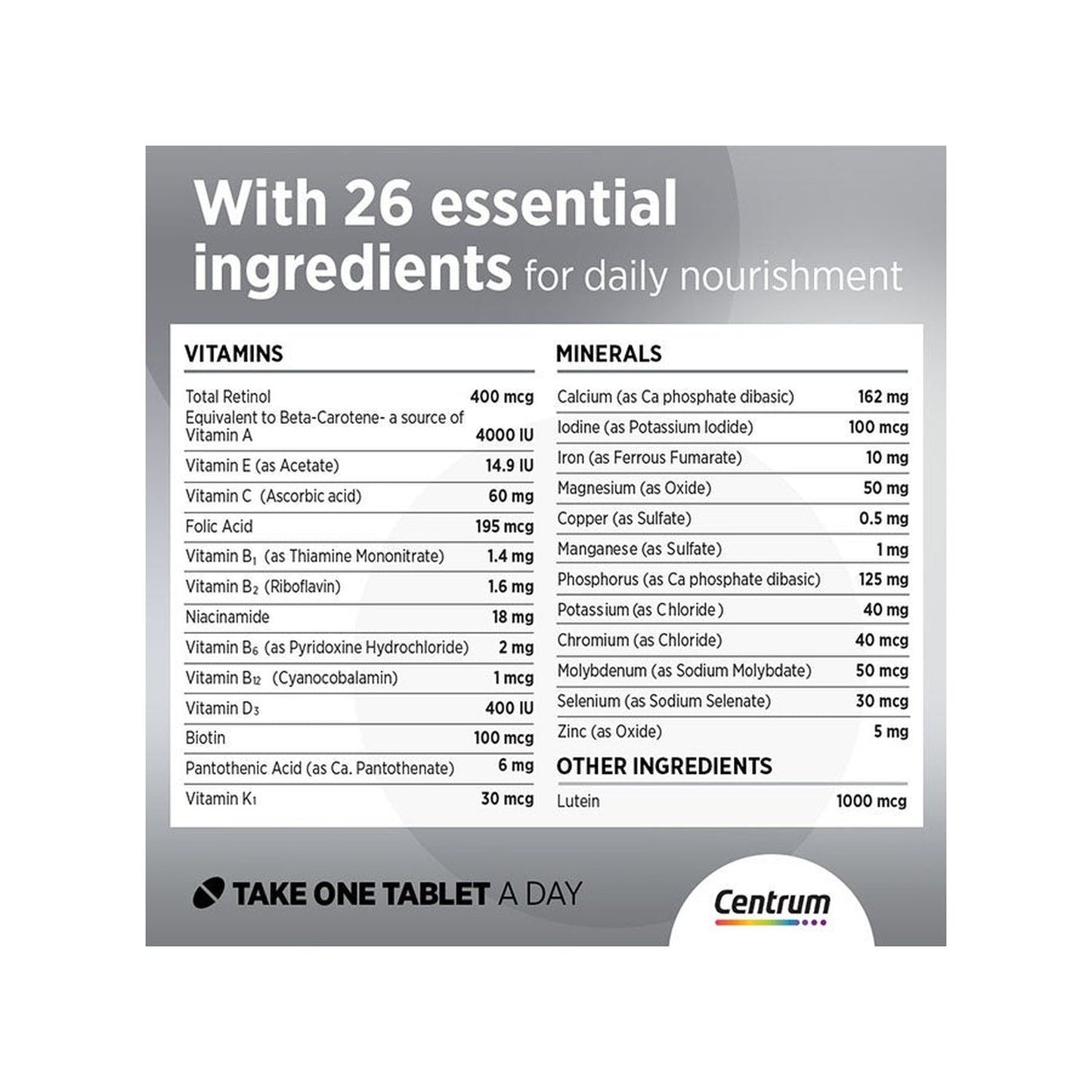 Centrum Silver Adults 50+ Tablets 100’s