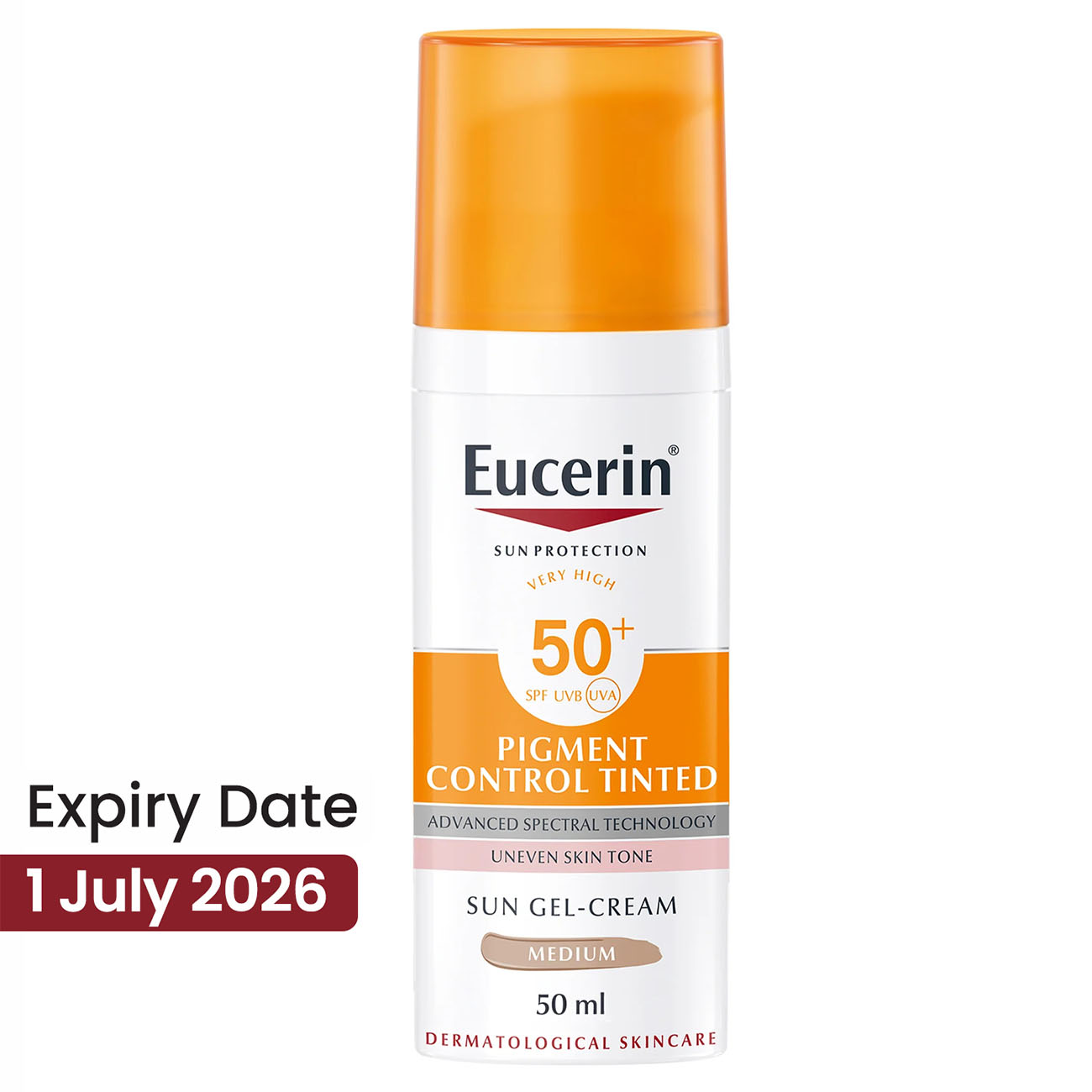 Eucerin Sun Pigment Control Gel-Cream Tinted CC Medium SPF50+ 50ml**